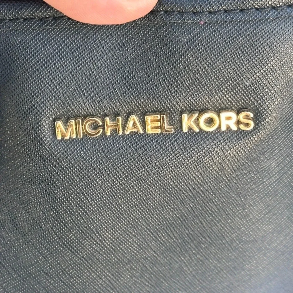 Michael Kors Jet Set Travel Tote Black Saffiano Leather Gold Hardware Bag